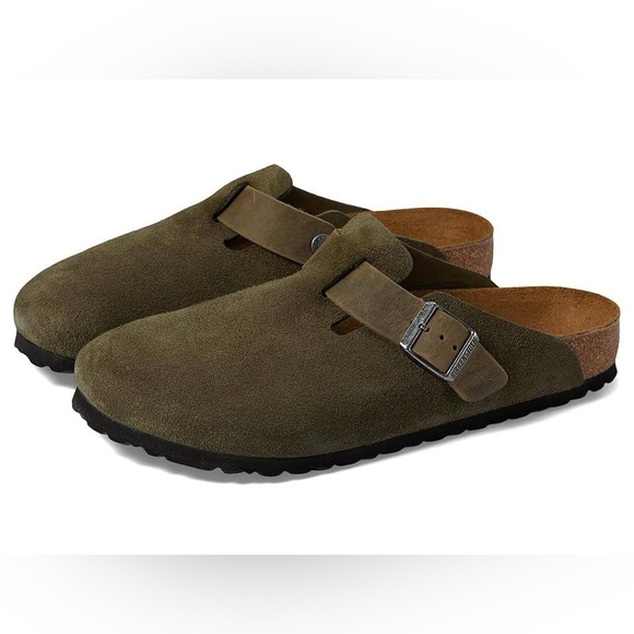 Birkenstock Shoes - Birkenstock Boston Clog Thyme Suede Narrow